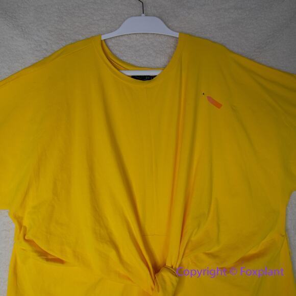 NEW Eloquii yellow Cross Front Flutter Sleeve Dress, size 24 - Picture 5 of 16